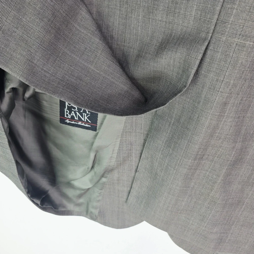 Jos. A. Bank Mens 54L Gray Glen Plaid Two Button Blazer Sport Coat Single Vent